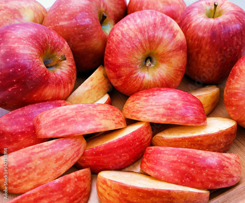 Apples fruit fresh red apple ripe juicyapples whole and sliced food malus domestica, seb, apel, apfel, Manzana, La Pomme, tafaha, yabloko, ringo no mi, la mela, ping guo,  sweet fresh closeup image  photo