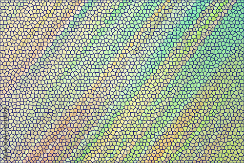 Stained glass texture with small cracks in green and yellow hues