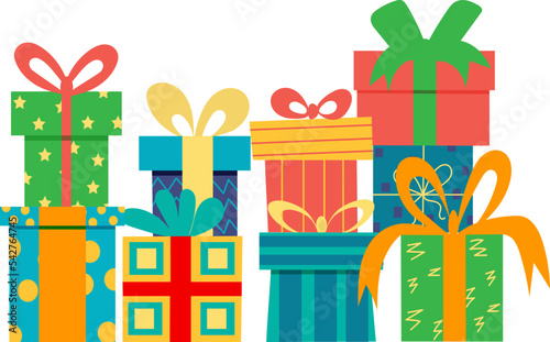 gifts, holiday in flat style, design isolated vector