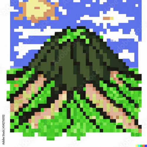 mountain hill environment pixel art photo