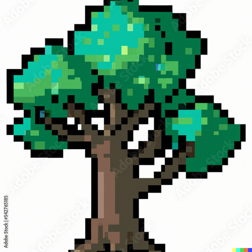 pixel art tree plant asset