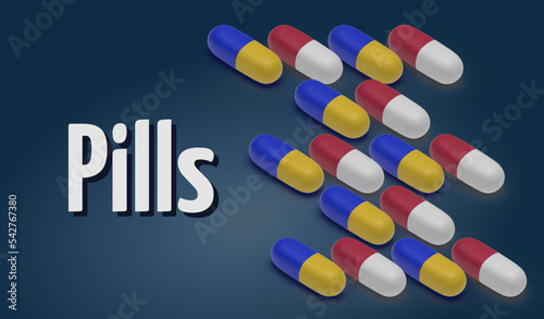 Pillules 3D vectoriel, cachets et médicaments