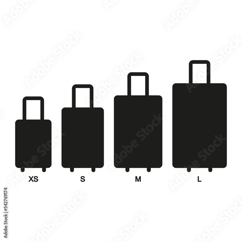Luggage size icon. Suitcase. Simple flat vector illustration