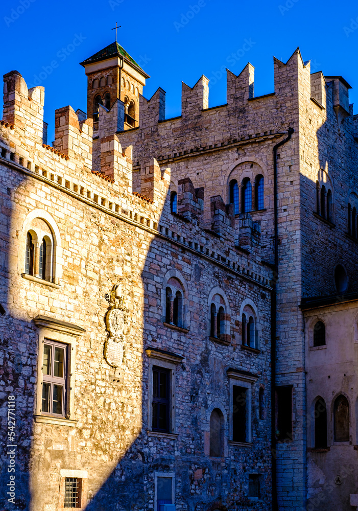 historic buildings at the old town of Trento - Trentino in italy