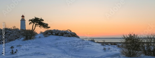 Leuchtturm Hiddensee im Winter, Panorama