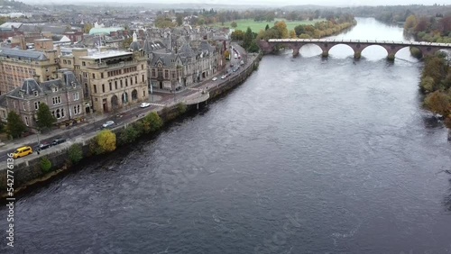 Town Peth and River Tay view, Scotland photo