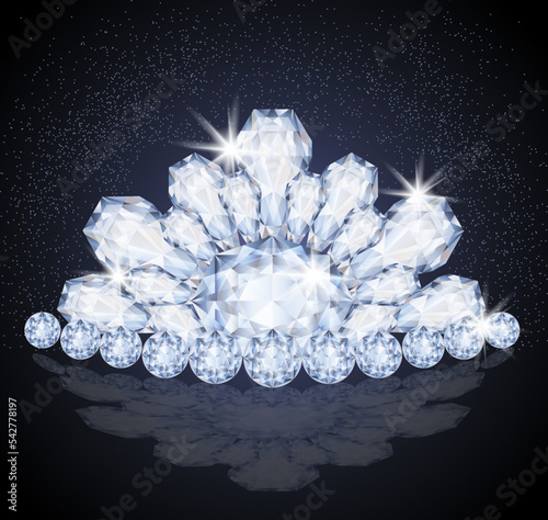 Beautiful Princess Diamond crown, vector illustration