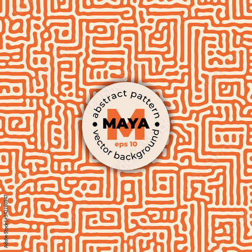 Abstract vector orange background. Maya pattern.