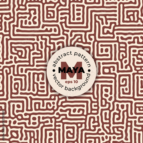 Maze or labyrinth. Brown abstract background. Simple pattern.