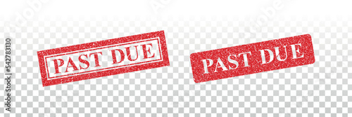 Vector realistic isolated stamp of Past Due text on the transparent background.