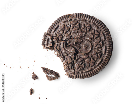Bitten cookie isolated photo