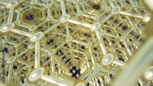 Gold grid Design abstract Graphene structure scien