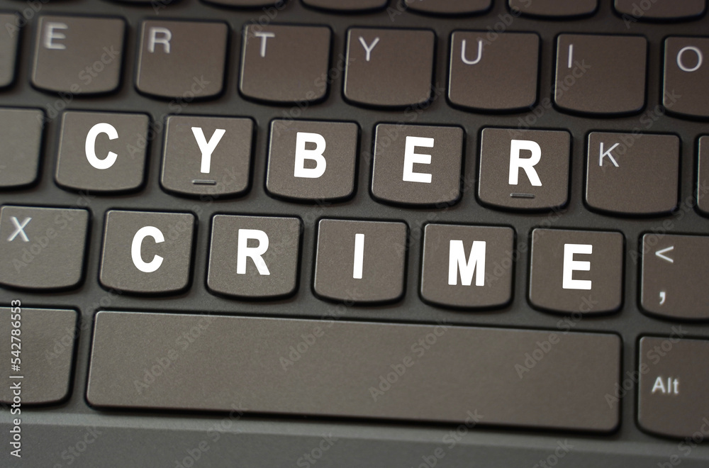 On the black keyboard, the inscription is highlighted in white - Cyber crime On the black keyboard, the inscription is highlighted in white - Cyber crime