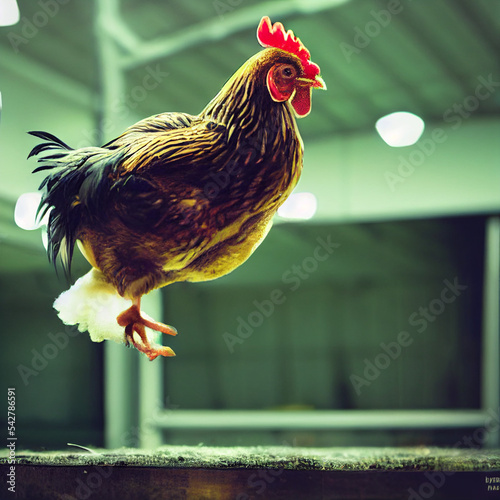 Canvastavla rooster in the farm