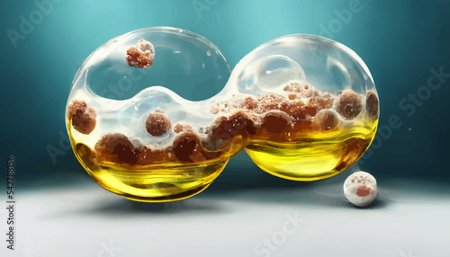 collagen bubble on molecule background concept