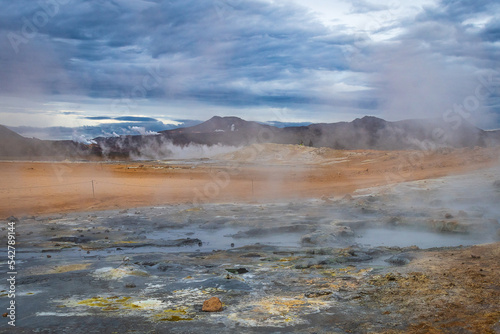 Landscape of the Hverir geothermal zone (Iceland)
