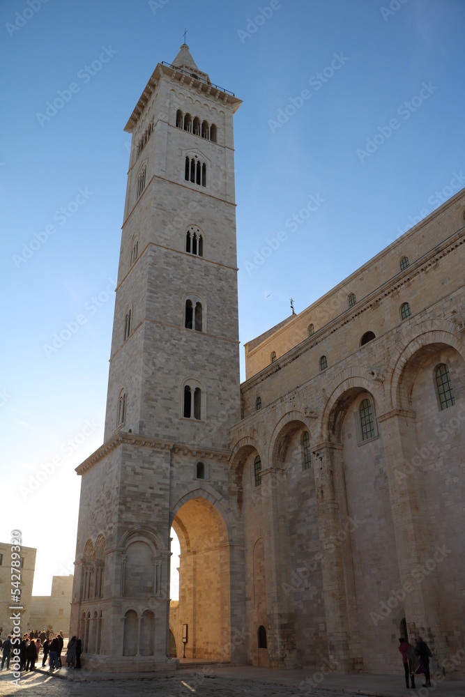 Dusk at Cathedral of San Nicola Pellegrino in Trani, Italy