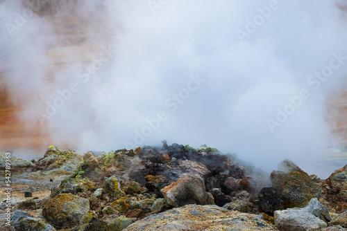 Landscape of the Hverir geothermal zone (Iceland)