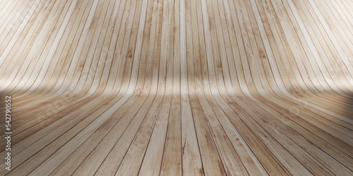 background curved wooden floor scene old wood texture old texture 3d illustration