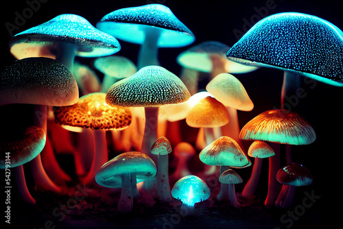 Mushroom Wallpaper ,Fantasy Wallpaper, 4K, Mushroom Light, Fantasy Mushroom, Jungle, Forest Mushroom, Jungle Background, photo