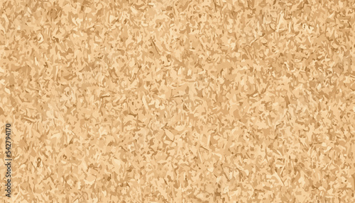 Realistic sawdust compression sheet texture. OSB 3d panel shape. Plywood natural construction background. Brown roofing board. Beige tree particles, horizontal banner. Laminate dry wall construction photo