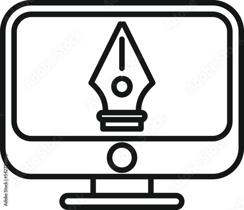 Draw redesign icon outline vector. Web ui. App content