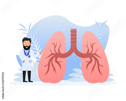 Lungs pain. Vector illustration icon. Isolated vector illustration.Medical icon.