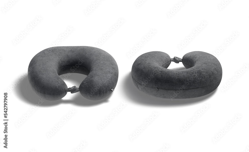 © Alexandr Bognat - Blank black travel pillow mockup, front and back view © Alexandr Bognat - Blank black travel pillow mockup, front and back view