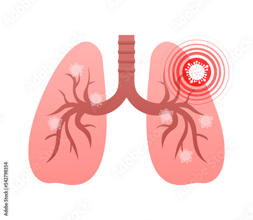 Lungs pain. Vector illustration icon. Isolated vector illustration.Medical icon.