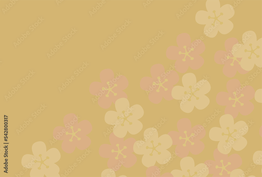 Naklejka premium 花が敷き詰められた背景イラスト