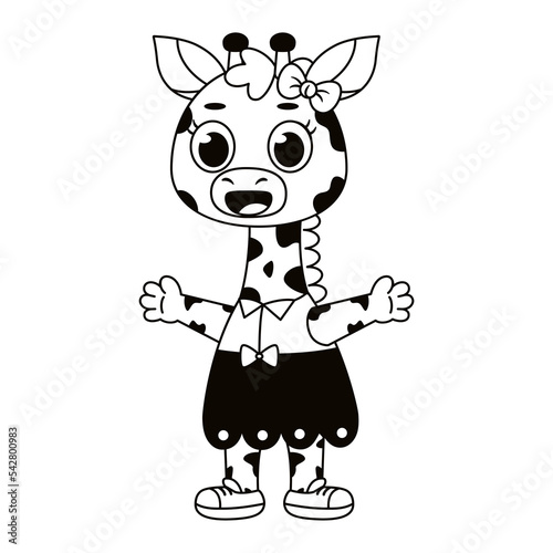 Isolated happy female giraffe character Vector