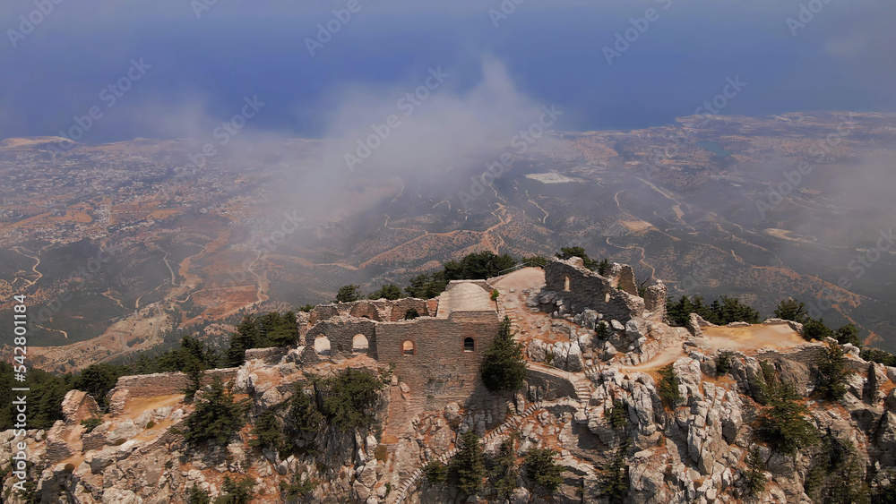 Buffavento Castle with sea view in Kyrenia, North Cyprus