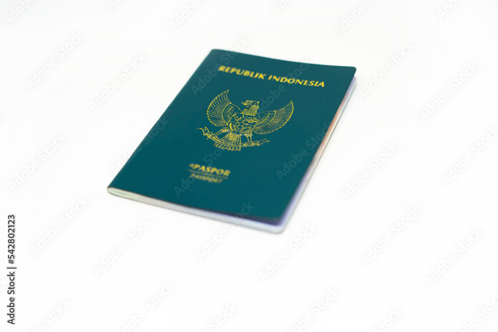 Indonesian electronic passport and regular passport isolated on white background Indonesian electronic passport and regular passport isolated on white background