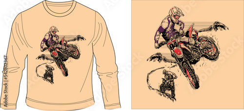 DERT BIKE STUNTMAN  t-shirt graphic design vector illustration