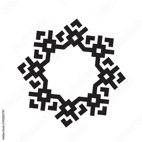monogram geometric circle pattern celtic maze ornament. tribal tattoo