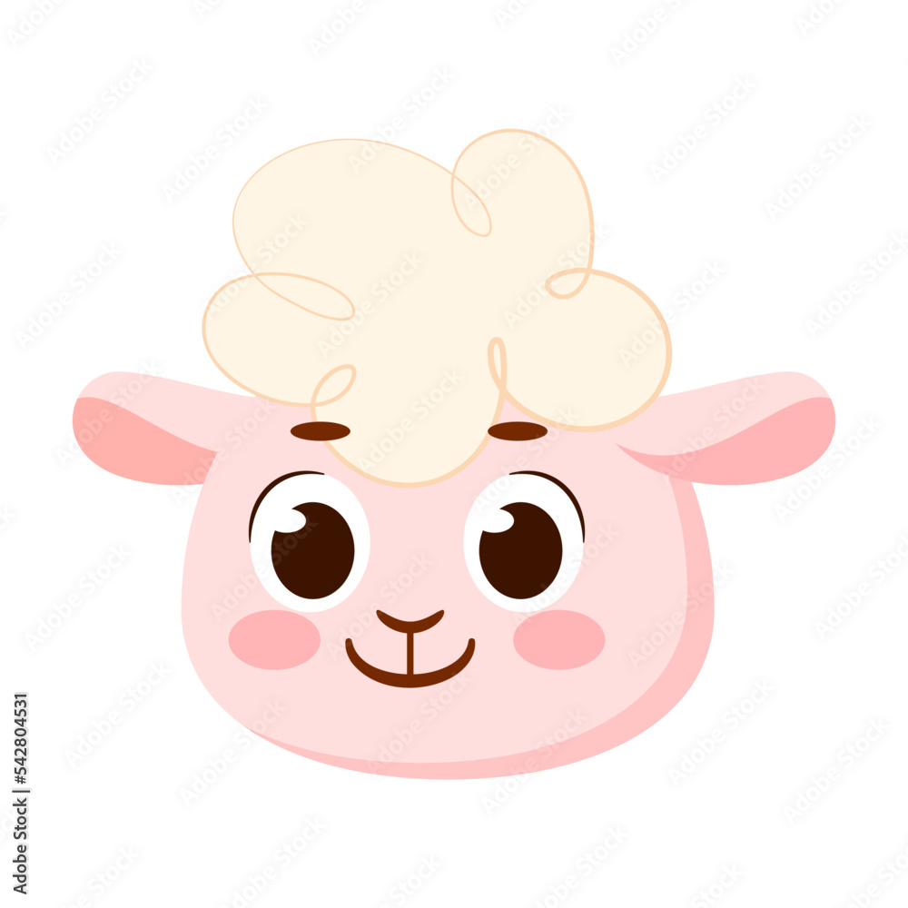 Isolated cute sheep avatar character Vector Isolated cute sheep avatar character Vector