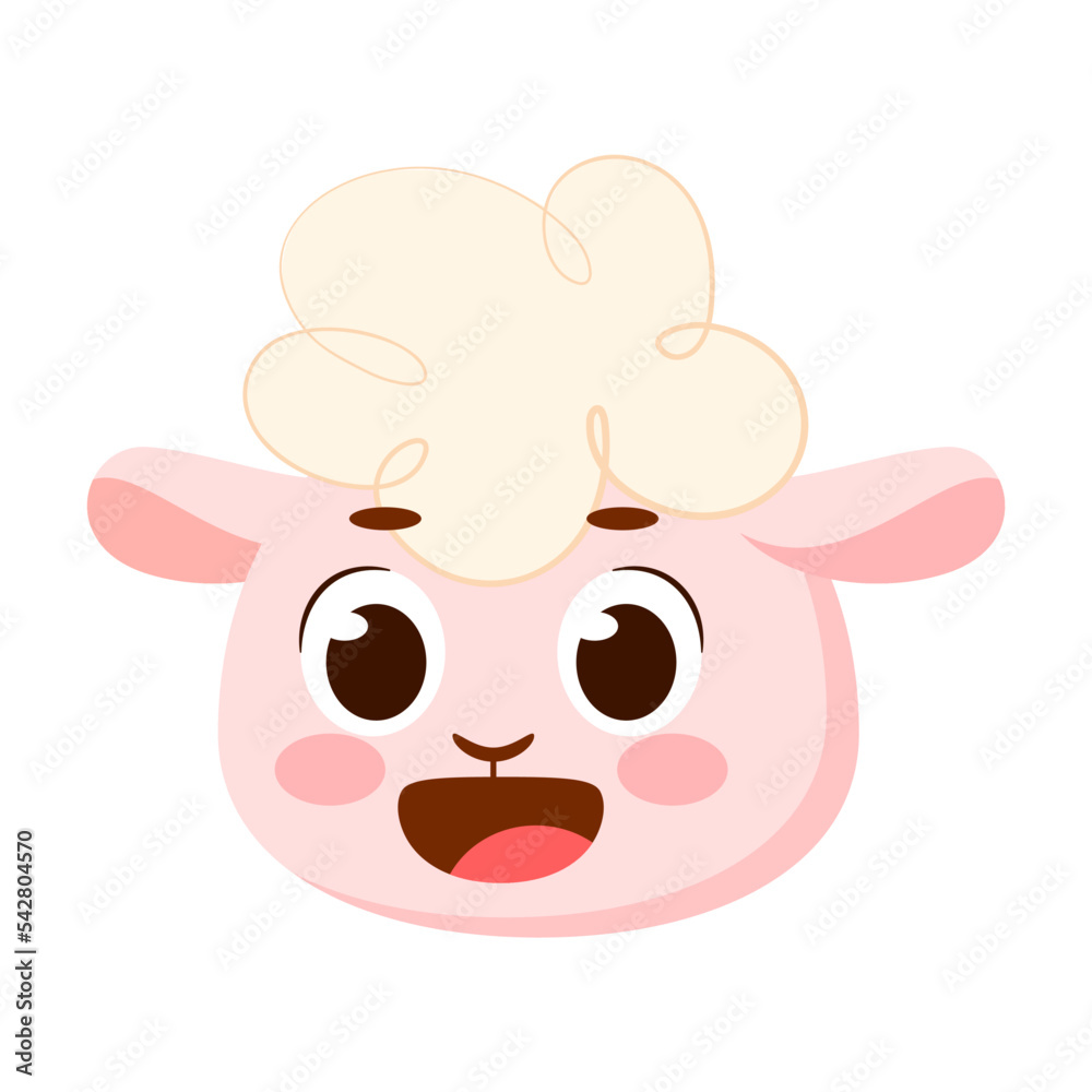 Isolated cute sheep avatar character Vector Isolated cute sheep avatar character Vector