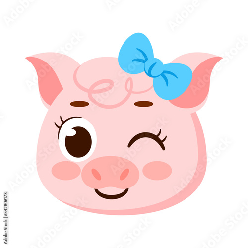 Isolated cute pig avatar character Vector