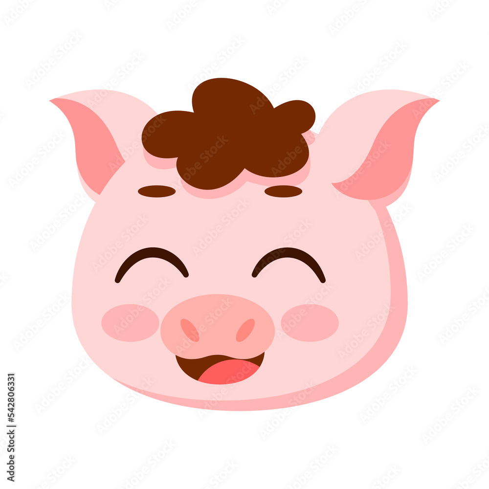 Isolated cute pig avatar character Vector Isolated cute pig avatar character Vector