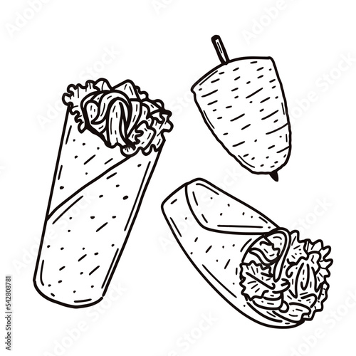Kebab hand draw illustration vector