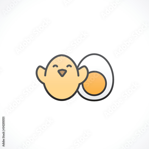 Half Egg and Chick Design