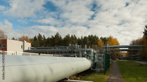 Canvas Print pipeline, metal pipes in the photo close-up