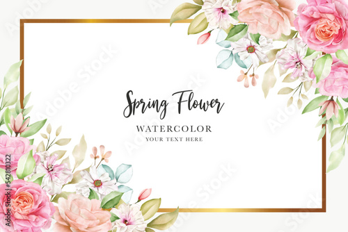 hand drawn watercolor floral background card set