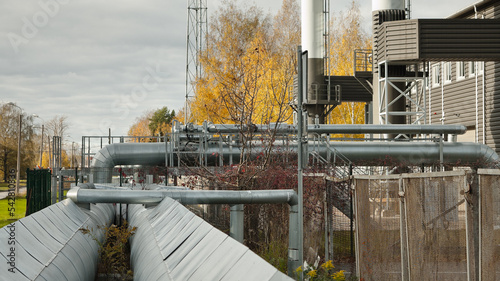 Canvas Print pipeline, metal pipes in the photo close-up