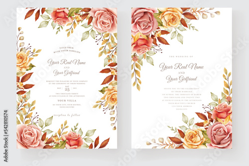 hand drawn watercolor floral background card set