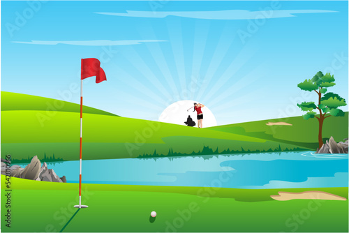 golf course with a golfer