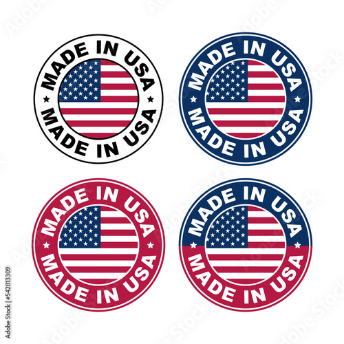 Made in USA sign for badge, sticker, packaging and label design