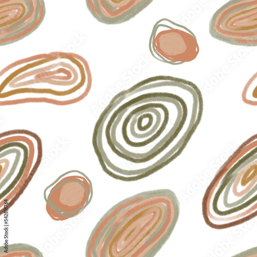 Pencil drawing abstract shapes boho seamless pattern. Digital seamless wallpaper, fabric print, textile design. Can be used for scrapbook paper, wrapping paper, packaging.