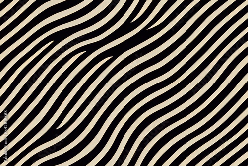 Background pattern for children's clothes, fabrics and web pages. Black and white 2d illustrated lines formed in a zigzag shape © AkuAku