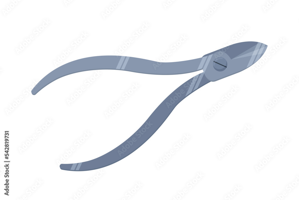 Nail clippers icon. Tool for manicure and personal care. Sticker for social networks and messengers. Sharp iron scissors, beauty salon equipment and inventory. Cartoon flat vector illustration Nail clippers icon. Tool for manicure and personal care. Sticker for social networks and messengers. Sharp iron scissors, beauty salon equipment and inventory. Cartoon flat vector illustration